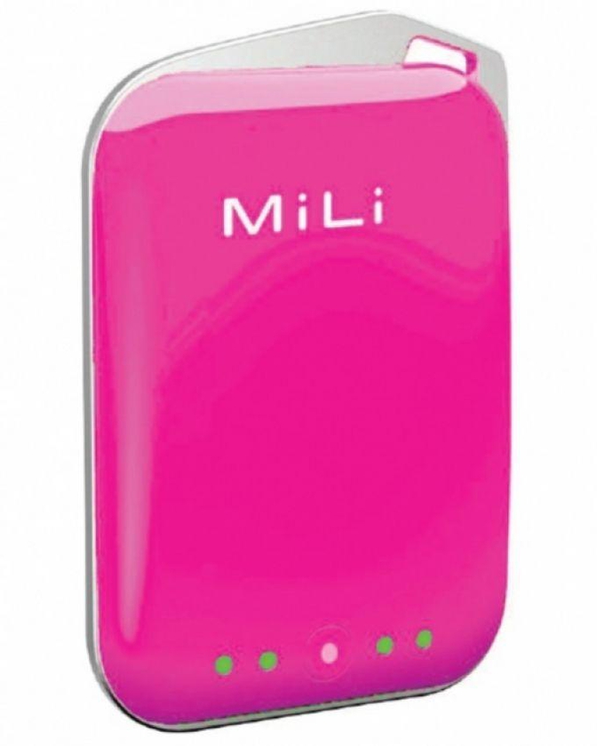 MiLi Power Crystal - 2000mAh Power Bank - Pink + Charging Connector