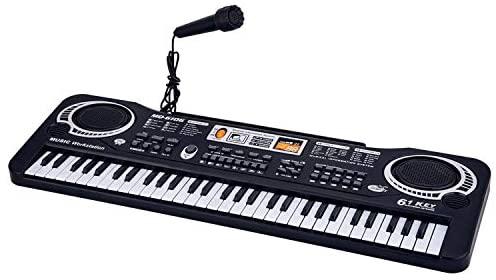 61 Keys Electronic Keyboard Piano Children Music Instrument Multi-function Kids Educational Toys Gifts with Microphones