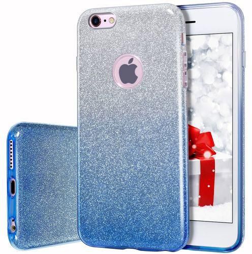 Fashion Case iPhone 6 6s Glitter Phone Case For iPhone 6 6s 3 In 1 Shockproof Tpu + Pc Hard Back Cover - - Blue