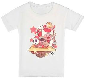 Super Mario Printed T-Shirt White/Pink/Brown