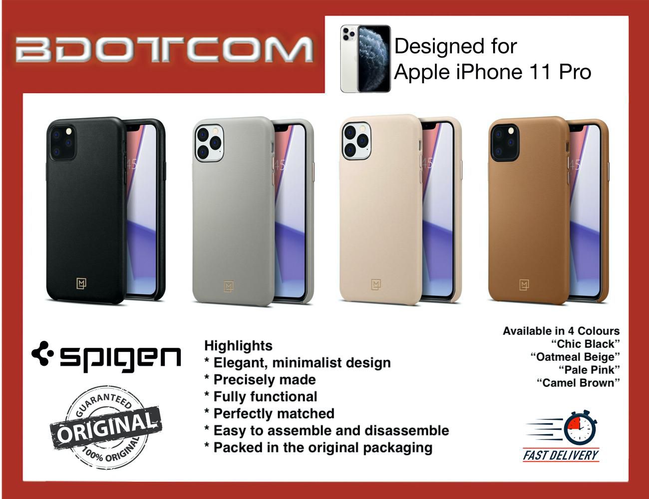Spigen La Manon Câlin Protective Cover Case for Apple iPhone 11 Pro (Premium Leather)