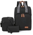 3 Set Portable Laptop Backpack-black