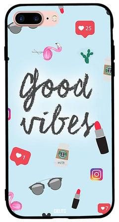 Skin Case Cover -for Apple iPhone 8 Plus Cover Good Vibes Ready to Pose غطاء حماية بعبارة Good Vibes