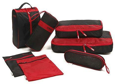 7-piece Travel Bag Organizer - Red/Black