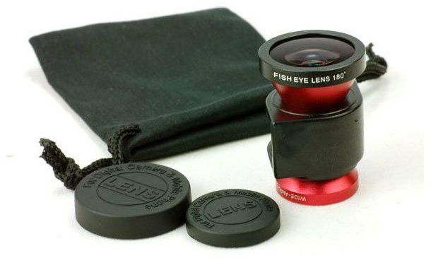 3 in1 Fisheye Lens Wide Angle Macro photo Lens for iPhone 5(Red)