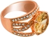 18K Rose Gold Plated Ring - Golden Stone [RI00600-19]