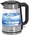 Black and White KS-400 Glass Electric Water Kettle, 2 Liter, 2200 Watt, Silver