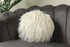 PAN Home Mongolian Faux Fur Round FilLED Cushion D35cm-White