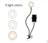 Selfie Ring Light With Cell Phone Holder Stand For Live Stream/Makeup, LED Camera Lighting [3-Light Mode] [10-Level Brightness] With Flexible Arms Compatiblewith IPhone 8 7 6 Plus X 6s SE Android