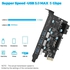 PCI-E x 1 to USB Expansion Card, USB 3.0 5Gpbs PCI Express Card, PCIE Motherboard Card for PC Desktop, Windows Mac Linux