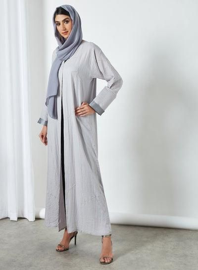 Embroidered Abaya Grey