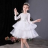 Fashion Elegant Girls Party Dress Girl Princess Dress Wedding Gown White +Crown For Free