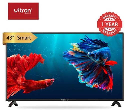 Vitron 43 inch Smart TV Android Full HD TV Netflix Youtube Television HTC4368FS Black 43 inch