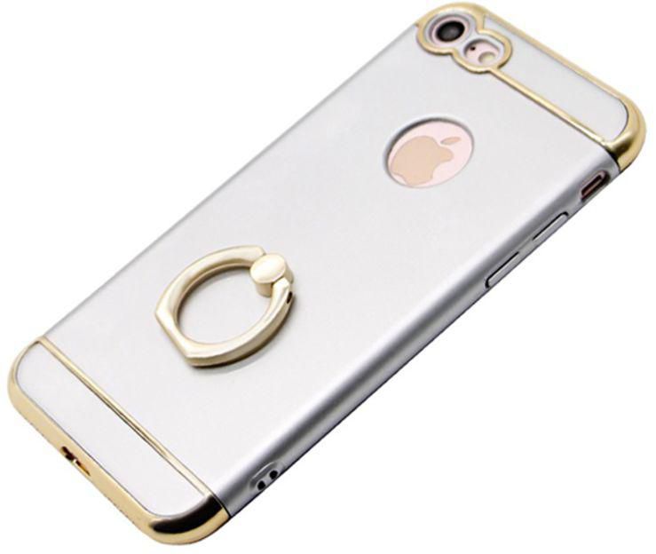Protective Case Cover With Hand Grip Ring For Apple iPhone 7 Silver/Gold