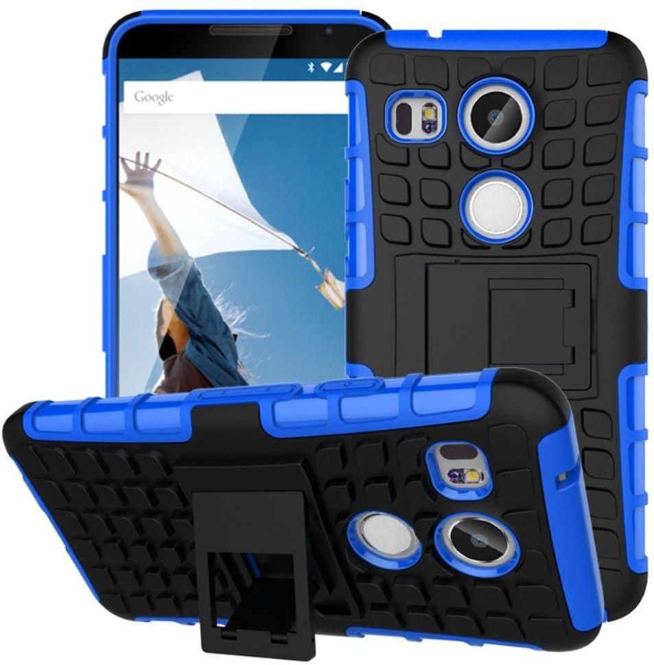 For LG Nexus 5X - 2-in-1 Anti-slip Kickstand PC / TPU Hybrid Cover - Blue