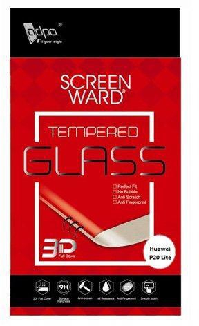 Adpo 3D Tempered Glass Screen Protector For Huawei P20 Lite 3D, Black