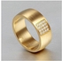 Venico High Quanlity Fashion Personality 18K Gold Plated Titanium Steel Diamond Zircon Crystal Mens Ring Size :6-13