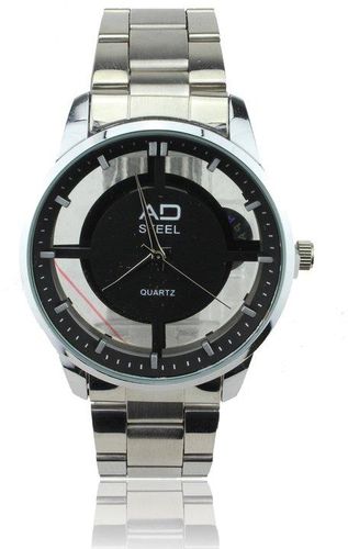 AD STEEL Men's Fashion Stainless Steel Watch (Black)