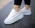 High Sole Flat Sneakers - White