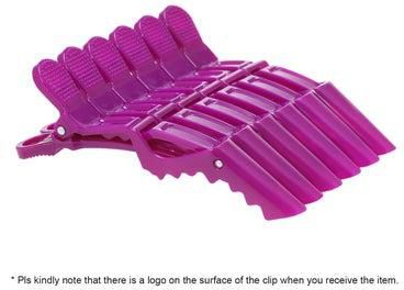 طقم مشابك شعر من البلاستيك على شكل تمساح مكون من 6 قطع أرجواني 13.5X4X12.5سم