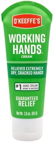 O'Keeffe's Working Hands Hand Cream for Extremely Dry, Cracked Hands, Heals, Relieves and Repairs, Boosts Moisture Levels, 85g/3oz, (Pack of 1)