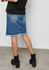 Raw Hem Denim Midi Skirt
