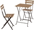 TÄRNÖ Table+2 chairs, outdoor - black/light brown stained