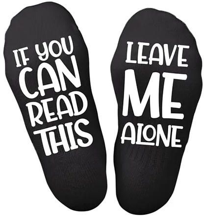 Twinkle Hands If you can read this leave me alone socks - Black