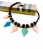 Black necklace with colored triangles attractive - 2194