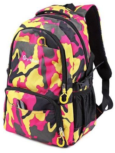 FSGS Yellow Rose Red Black Army Green Trendy Print Water Resistant Breathable Unisex Portable Outdoor Travel Backpack Camouflage Bag 91187