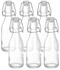 FUFU 6Pack 8oz Flip Top Glass Bottle Swing Top Bottles with Airtight Seal Flip Caps for Kombucha, Beverages, Oil, Vinegar, Water, Soda, Kefir