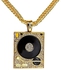 Generic Fantastic Phonograph Pendant 18K Gold-plated Rhinestone Necklace Hip-Hop Style Gentleman Necklace - Intl