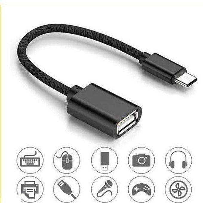 Otg Connect Kit Cable Micro USB Cable Type C - Blacķ