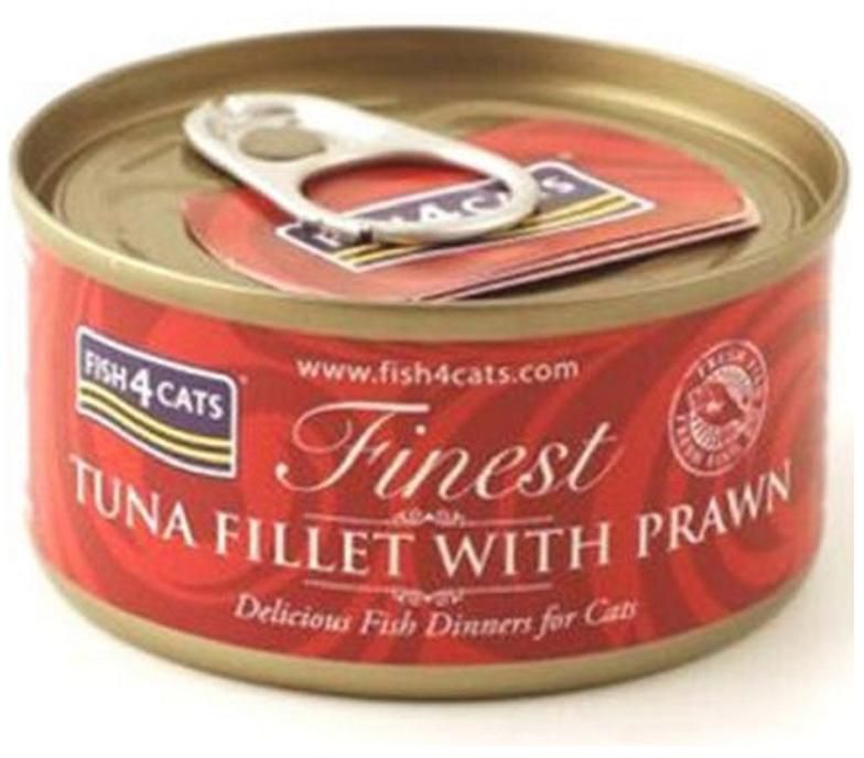 Fish4Cats Tuna Fillet with Prawn Cat Wet Food - 70g - Pack of 10