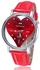 New Women/Ladies Transparent Leather Wrist Watch -Red