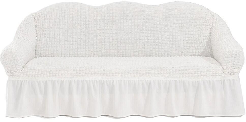 Fabienne Turkish Stretchable Sofa Cover Three Seater White Free Size