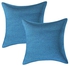 2-Piece Jute Cushion Cover Set Blue 40  x 40 centimeter