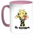 Giraffe - No Problem Printed Coffee Mug Pink/White 11ounce