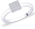 Peora Sterling Silver Rhodium Plated Micro Pave Cubic Zirconia 16 Stone Square Frame Ring