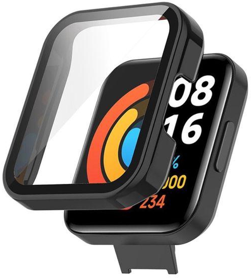 جراب حماية مدمج باسكرين لحماية شاشة ساعة ذكية ريدمي ووتش 2 - اسود Redmi Watch 2