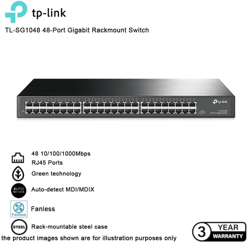 TP-Link TL-SG1048 48 Port Gigabit 19-inch Rackmount Network Switch