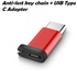 Micro USB To Type C OTG Adapter Red - 5pcs