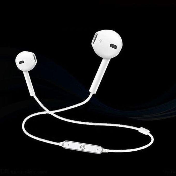 Wireless Earphones Sport Running Stereo Bluetooth Connection In-Ear white