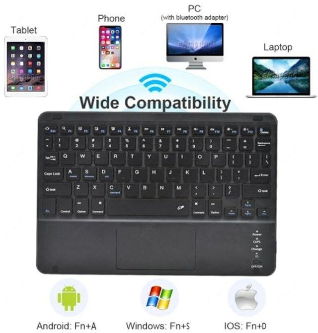 Universal Bluetooth Multidevice Wireless Keyboard Touchpad