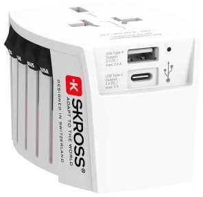 SKROSS MUV USB A&C - Universal Travel Adapter with USB Type C and A Port 1302962 White