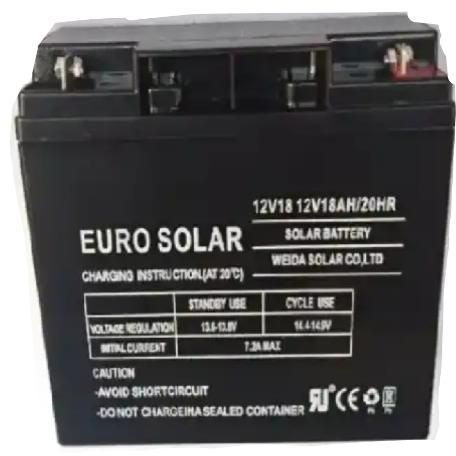 Euro Solar 12v 18ah Rechargeable Battery Deep Cycle Gel