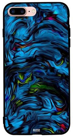 Skin Case Cover -for Apple iPhone 8 Plus Cover Blue Flow Painting Pattern Cover Blue Flow Painting Pattern