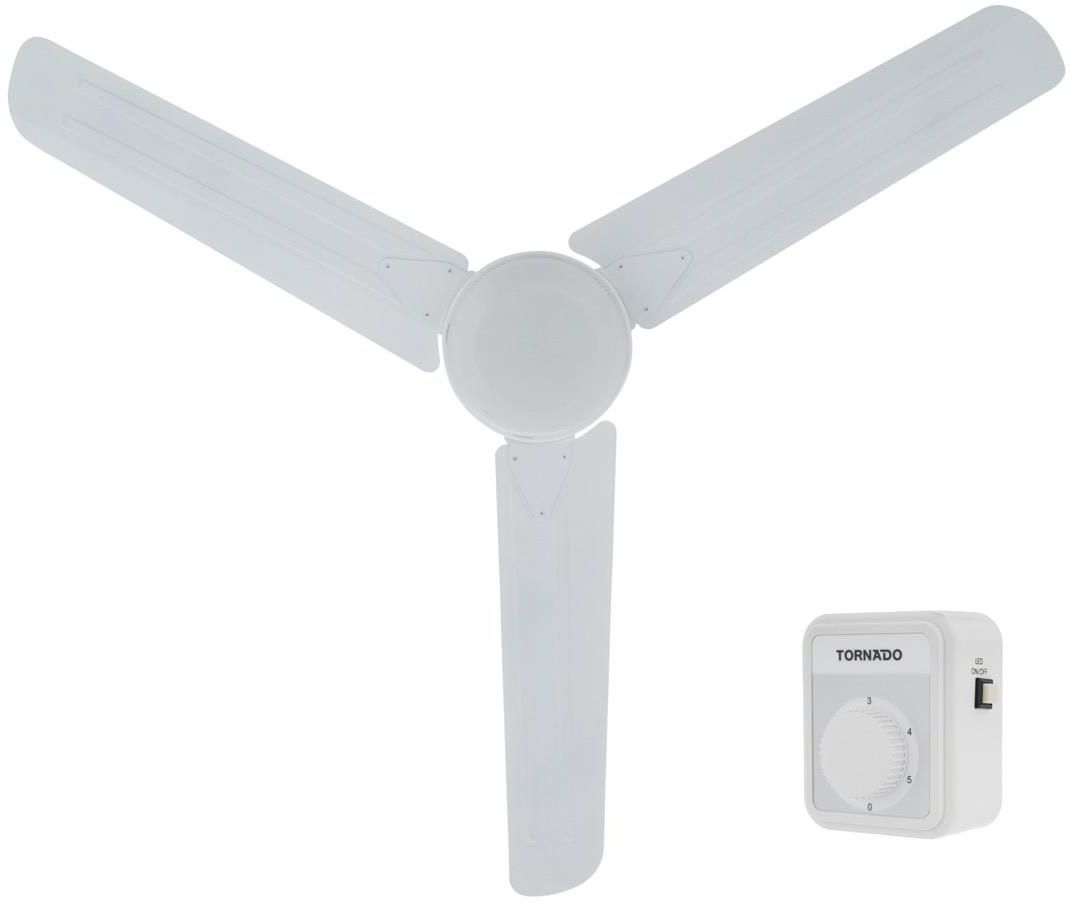 Tornado Ceiling Fan with LED Light, 56 Inch, White - TCF56L