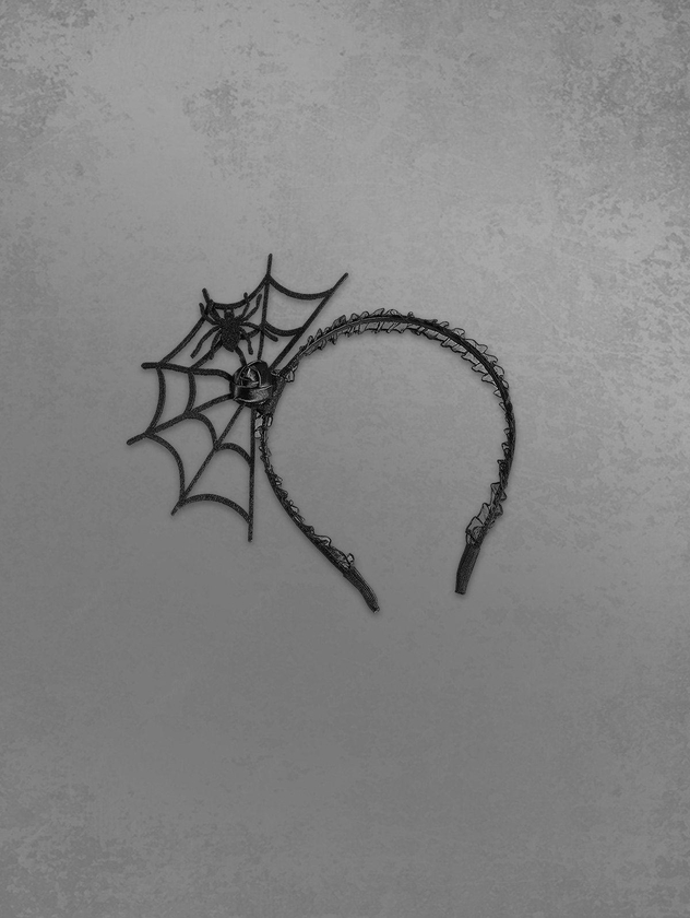 Halloween Spider Web Rose Masquerade Party Hairband