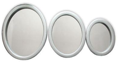 Silver 3-Piece Oval Decorative Wall Mirror
